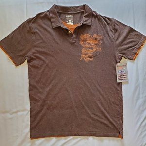 New w/Tags Machine Brand Streetwear Polo Shirt w/2-Color Layered Design